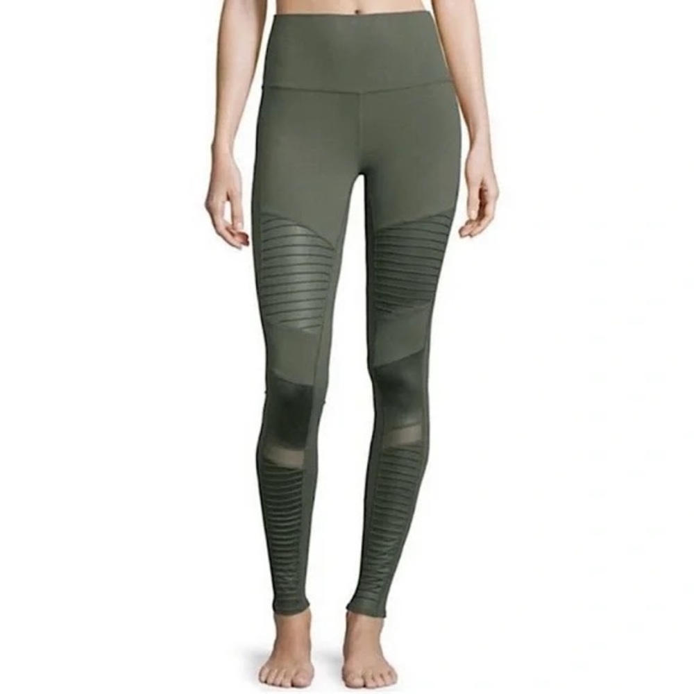 ALO Yoga Moto Legging Olive Green